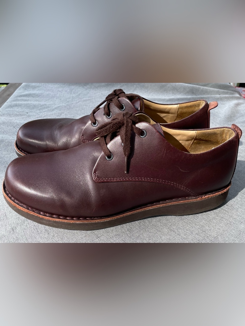 Men's Leather Derby Shoes in Deep Burgundy